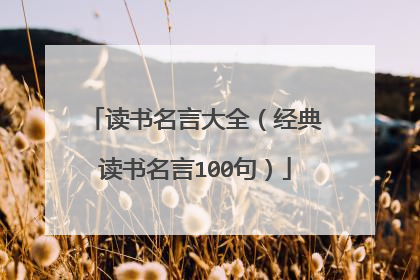 读书名言大全（经典读书名言100句）