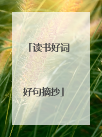 读书好词好句摘抄