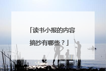 读书小报的内容摘抄有哪些？