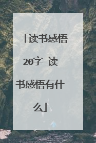 读书感悟20字 读书感悟有什么
