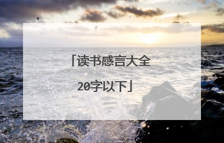 读书感言大全20字以下