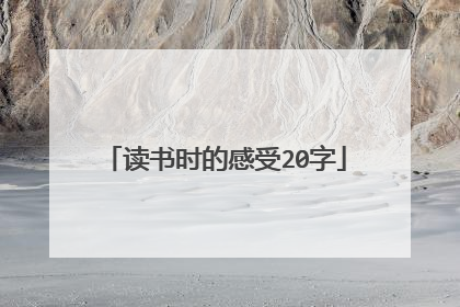 读书时的感受20字