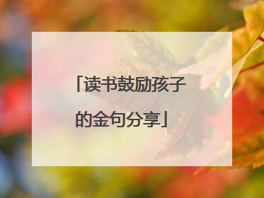 读书鼓励孩子的金句分享
