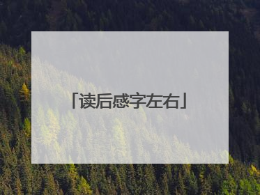 读后感字左右