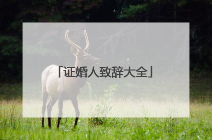 证婚人致辞大全
