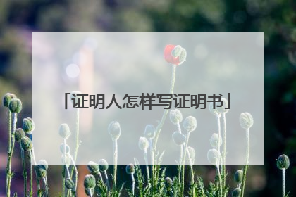 证明人怎样写证明书