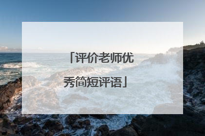 评价老师优秀简短评语
