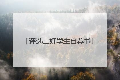 评选三好学生自荐书