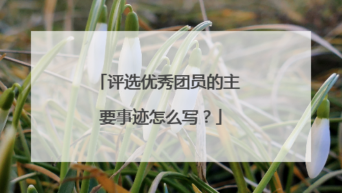 评选优秀团员的主要事迹怎么写?