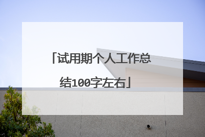 试用期个人工作总结100字左右