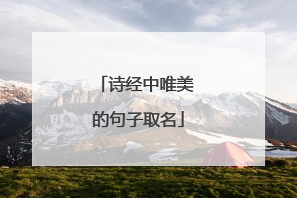 诗经中唯美的句子取名
