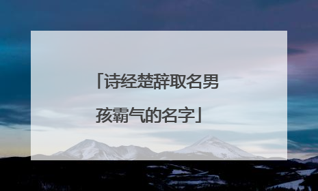 诗经楚辞取名男孩霸气的名字