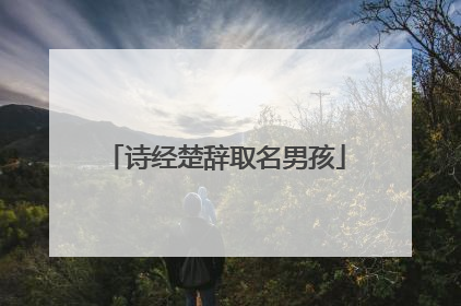 诗经楚辞取名男孩