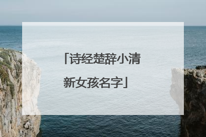 诗经楚辞小清新女孩名字