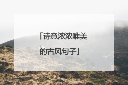 诗意浓浓唯美的古风句子