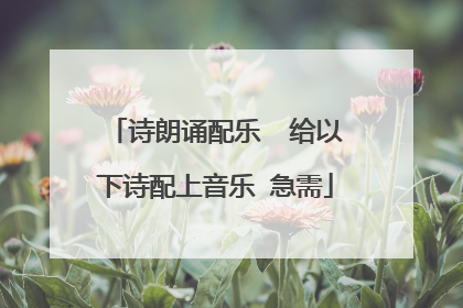 诗朗诵配乐  给以下诗配上音乐 急需