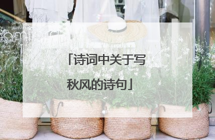 诗词中关于写秋风的诗句