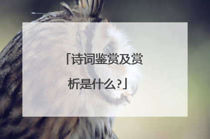 诗词鉴赏及赏析是什么?