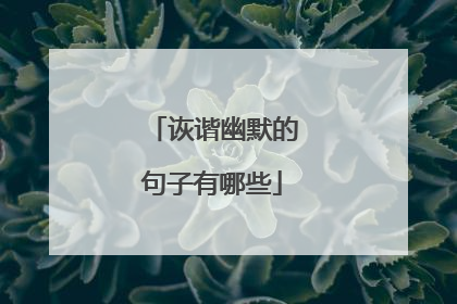 诙谐幽默的句子有哪些
