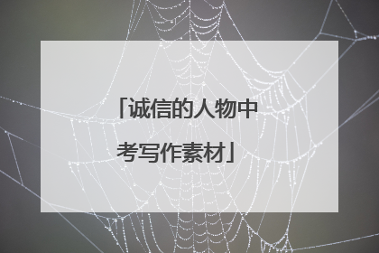 诚信的人物中考写作素材