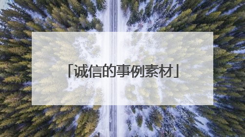 诚信的事例素材