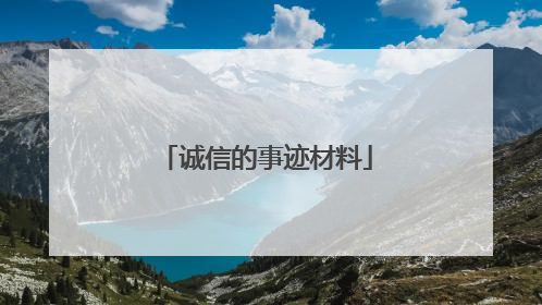 诚信的事迹材料