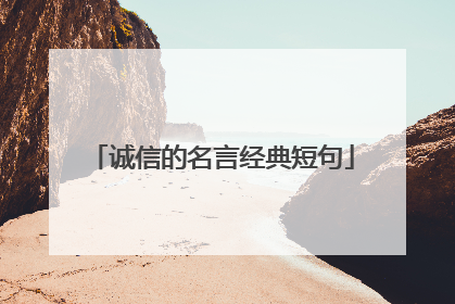 诚信的名言经典短句