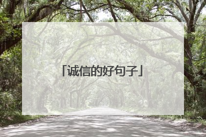 诚信的好句子