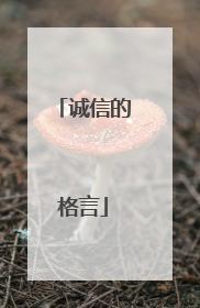 诚信的格言