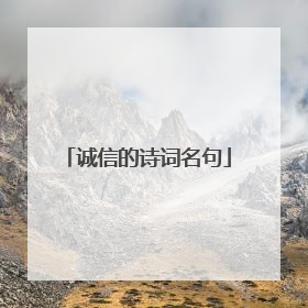 诚信的诗词名句