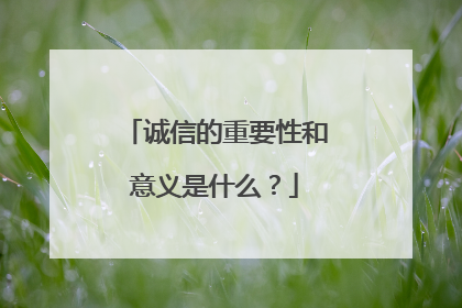 诚信的重要性和意义是什么？