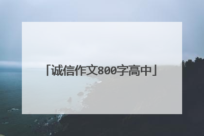 诚信作文800字高中