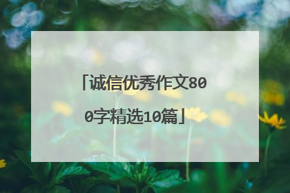诚信优秀作文800字精选10篇