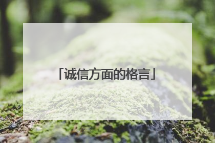 诚信方面的格言