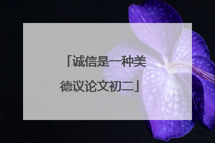 诚信是一种美德议论文初二
