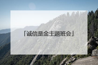 诚信是金主题班会