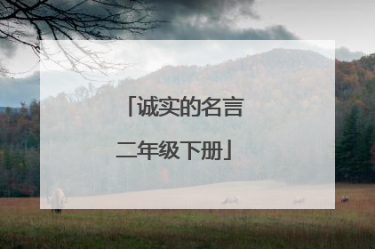 诚实的名言二年级下册