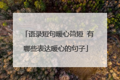 语录短句暖心简短 有哪些表达暖心的句子