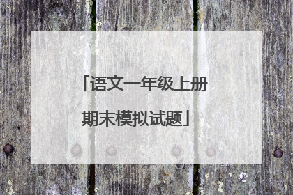 语文一年级上册期末模拟试题