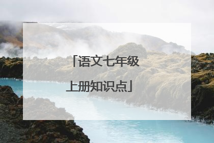 语文七年级上册知识点