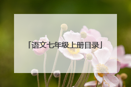 语文七年级上册目录