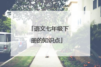 语文七年级下册的知识点