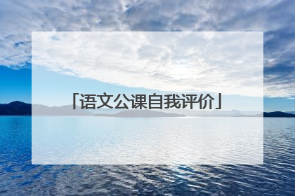 语文公课自我评价