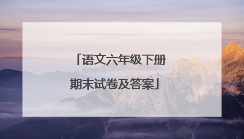 语文六年级下册期末试卷及答案