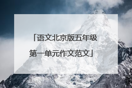 语文北京版五年级第一单元作文范文
