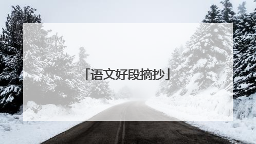语文好段摘抄