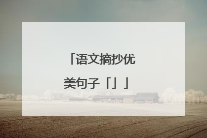 语文摘抄优美句子「」