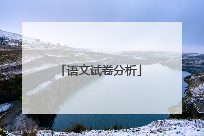 语文试卷分析