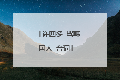 许四多 骂韩国人 台词