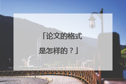 论文的格式是怎样的？